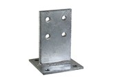 Ancre de poteau en T avec traverse  a visser  80x100x130  Galva