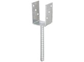 Ancre en U avec tige a betonner  121x60x100mm  Galva