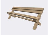 Banc avec dossier  Pieds Croises  L200cm  sapin autoclave