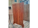 Porte Ajouree en Padouk S4S 18x110mm sur cadre Galva - 170 x 108 cm - sans systeme de fermeture