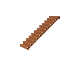 Escalier  Corten 3Mm 1000 X 2880 X 2040 Mm