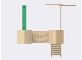 Module combine Hacobois 2  2 tours   1 escalier   1 tobogan   1 pont de singe   1 portique de 4M avec 4 crochets pour agres  - sans agres