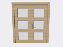 Porte double vitree  3 vitres par battant  - vitrage clair 6 mm