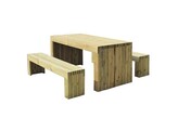 STENDU - Table et bancs - 1800 x 800 x 1800mm - Monte