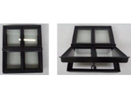 Fenetre en acier avec partie inferieure ouvrante Double vitrage  500x600x50 mm  Noir