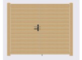 Portillon Plein simple Battant cadre visse - Bardage Horizontal sapin autoclave - 100 x 100 cm - poteaux  quincaillerie et serrure complete inclus