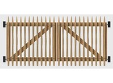 HACOBOIS - Portail Chataignier - Portail double - 200 x 120 cm  L x H  - Ecart   4cm - Quincaillerie incl. - Hors poteaux