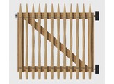 HACOBOIS - Portail Chataignier - Portail simple - 100 x 120 cm  L x H  - Ecart   4cm - Quincaillerie incl. - Hors poteaux