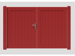 Portail Double Plein Padouk   310 cm x H 120 a 150 cm - Quincaillerie Locinox - Hors poteaux