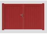 Portail Double Plein Padouk   310 cm x H 151 a 200 cm - Quincaillerie Locinox - Hors poteaux