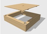 HACOBOIS - Bac a sable avec couvercle pour module combine  - Sapin - Autoclave - 127 x 127 x 27 5 cm