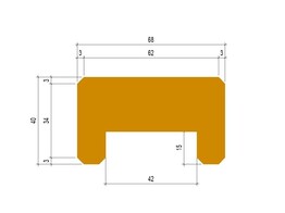 Coiffe Okan 40 x 68 x 2450 mm - pour Palplanche de 40 mm - a visser