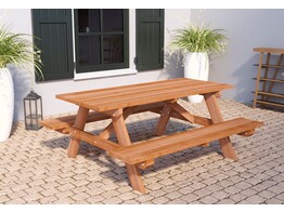Table de pique-nique en bois dur Comfort  L180xl160xH75 EN KIT