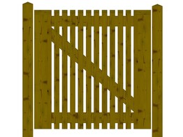 Portillon ajoure 2.0 - Sapin autoclave  - Simple Battant - 100 x 120 cm  L x H - quincaillerie inclus - Hors poteaux