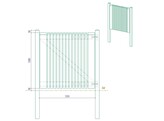 Portillon ajoure 2.0 - Sapin autoclave  - Simple Battant - 120 x 120 cm  L x H - quincaillerie inclus - Hors poteaux