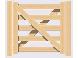 Portail Style Anglais - Simple L 400  entre poteaux  X H 120 cm - Planches de 38x120 mm Autoclavees - Poteaux et quincaillerie inclus