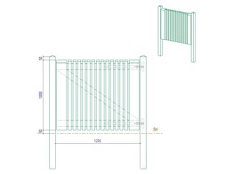 Portillon ajoure 2.0 - Sapin autoclave  - Simple Battant - 120 x 100 cm  L x H - quincaillerie inclus - Hors poteaux