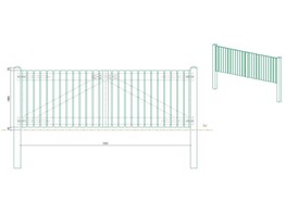 Portillon ajoure sapin autoclave Bouts Droits double Battant L300  entre poteaux  x 100 HACOBOIS  poteaux et quincaillerie inclus