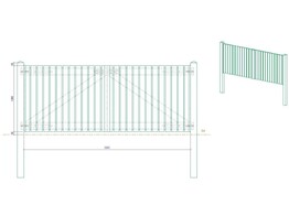 Portillon ajoure sapin autoclave Bouts Droits double Battant L300  entre poteaux  x 120 HACOBOIS  poteaux et quincaillerie inclus