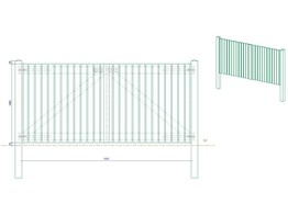 Portillon ajoure sapin autoclave Bouts Droits double Battant L300  entre poteaux  x 140 HACOBOIS  poteaux et quincaillerie inclus