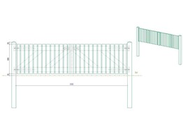 Portillon ajoure sapin autoclave Bouts Droits double Battant L300  entre poteaux  x 80 HACOBOIS  poteaux et quincaillerie inclus