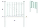 Portillon ajoure sapin autoclave Bouts Droits simple Battant L120  entre poteaux  x H100 HACOBOIS  poteaux et quincaillerie inclus