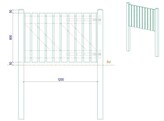 Portillon ajoure sapin autoclave Bouts Droits simple Battant L120  entre poteaux  x H80 HACOBOIS  poteaux et quincaillerie inclus