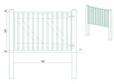 Portillon ajoure sapin autoclave Bouts Droits simple Battant L150  entre poteaux  x H100 HACOBOIS  poteaux et quincaillerie inclus