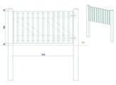 Portillon ajoure sapin autoclave Bouts Droits simple Battant L150  entre poteaux  x H80 HACOBOIS  poteaux et quincaillerie inclus