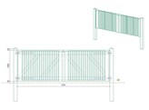 Portillon ajoure 2.0 - Sapin autoclave  - Double Battant - 300 x 100 cm  L x H - quincaillerie inclus - Hors poteaux