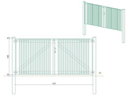 Portillon ajoure 2.0 - Sapin autoclave  - Double Battant - 300 x 140 cm  L x H - quincaillerie inclus - Hors poteaux
