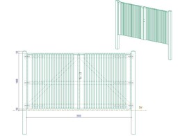 Portillon ajoure 2.0 - Sapin autoclave  - Double Battant - 300 x 160 cm  L x H - quincaillerie inclus - Hors poteaux