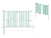 Portillon ajoure 2.0 - Sapin autoclave  - Double Battant - 300 x 180 cm  L x H - quincaillerie inclus - Hors poteaux