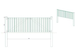 Portillon Plein double Battant cadre visse - Bardage Vertical sapin autoclave - 300 x 100 cm - poteaux et quincaillerie inclus