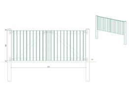 Portillon Plein double Battant cadre visse - Bardage Vertical sapin autoclave - 300 x 120 cm - poteaux et quincaillerie inclus