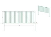 Portillon Plein double Battant cadre visse avec serrure complete - Bardage Vertical sapin autoclave - 300 x 120 cm - poteaux et quincaillerie inclus