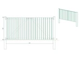 Portillon Plein double Battant cadre visse - Bardage Vertical sapin autoclave - 300 x 140 cm - poteaux et quincaillerie inclus
