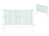 Portillon Plein double Battant cadre visse - Bardage Vertical sapin autoclave - 300 x 160 cm - poteaux et quincaillerie inclus