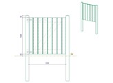 Portillon Plein simple Battant cadre visse - Bardage Vertical sapin autoclave - 100 x 100 cm - poteaux et quincaillerie inclus