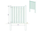 Portillon Plein simple Battant cadre visse - Bardage Vertical sapin autoclave - 100 x 120 cm - poteaux et quincaillerie inclus