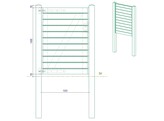 Portillon Plein simple Battant cadre visse - Bardage Horizontal sapin autoclave - 100 x 140 cm - poteaux  quincaillerie et serrure complete inclus