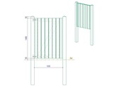 Portillon Plein simple Battant cadre visse avec serrure complete - Bardage Vertical sapin autoclave - 100 x 140 cm - poteaux  quincaillerie inclus