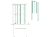 Portillon Plein simple Battant cadre visse avec serrure complete - Bardage Vertical sapin autoclave - 100 x 180 cm - poteaux  quincaillerie inclus