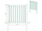 Portillon Plein simple Battant cadre visse - Bardage Vertical sapin autoclave - 120 x 120 cm - poteaux et quincaillerie inclus