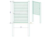 Portillon Plein simple Battant cadre visse - Bardage Horizontal sapin autoclave - 120 x 180 cm - poteaux  quincaillerie et serrure complete inclus