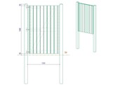 Portillon Plein simple Battant cadre visse avec serrure complete - Bardage Vertical sapin autoclave - 120 x 180 cm - poteaux  quincaillerie inclus