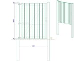 Portillon Plein simple Battant cadre visse avec serrure complete - Bardage Vertical sapin autoclave - 140 x 180 cm - poteaux  quincaillerie inclus
