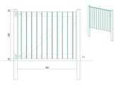 Portillon Plein simple Battant cadre visse avec serrure complete - Bardage Vertical sapin autoclave - 150 x 120 cm - poteaux  quincaillerie inclus
