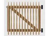 HACOBOIS - Portail Chataignier - Portail simple - 150 x 120 cm  L x H  - Ecart   4cm - Quincaillerie incl. - Hors poteaux
