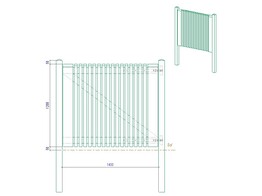 Portillon ajoure 2.0 - Sapin autoclave  - Simple Battant - 140 x 120 cm  L x H - quincaillerie inclus - Hors poteaux
